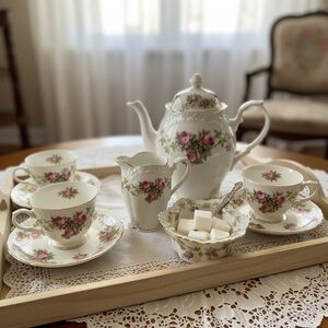 🫖 Antique Richmond Z.S.&Co., Bavarian China Creamer & Sugar Cube Dish